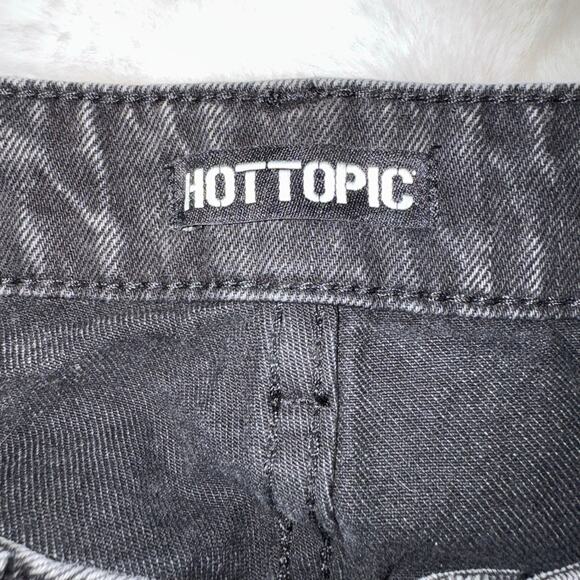 Hot Topic Black Star Wide Leg Jeans Oversized Denim Pants Grunge Goth Alt Punk - Picture 5 of 11